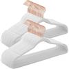 SONGMICS Grucce Velluto 50 Pezzi, Grucce Appendiabiti Lunghe 41,5 cm, Salvaspazio, Capacità di Carico Elevata, Gancio Girevole a 360°, per Cappotti Camicie Completi, Bianco e Oro Rosa CRF026W03