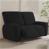 FANSU Copripoltrona Relax Reclinabile Elettrica Universale, Elasticizzato Copripoltrona 2 posto con Tasche, Fodere Poltrona Relax Lavabile Rimovibile (Nero)