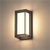 Klighten 20W Applique da Parete LED Esterno Interno, Luci da Parete IP65 Lampade da Parete Moderno per Ingresso Terrazza Giardini, PC + Alluminio, 1080 Lumen, Bianco Caldo 3000K, Antracite