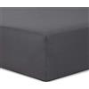VISION Lenzuolo con angoli Singolo, 90 x 190cm con altezza 25cm, Grigio scuro, 100% Cotone