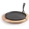 IBILI - 627026 - Piatto in ghisa + base di legno, 26 cm
