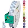 Halbach Seidenbänder Nastro regalo di alta qualità Vichy a quadri (azzurro) | larghezza 15 mm lunghezza 25 m | nastro a quadri made in Germany | nastro in diversi colori