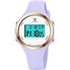 aswan watch Orologio digitale da donna con sveglia, display notturno, luce LED, cronometro, calendario, indicatore orario 12/24 ore, orologio sportivo leggero da donna con cinturino in silicone