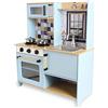 DQB DeQUBE DEQUBE - Cucina in legno, 2 moduli, design moderno, cucina giocattolo con luci e suoni, contiene accessori metallici per il gioco, dimensioni 72 x 30 x 85 cm, colore blu (913D00013)