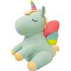 SNOWOLF Peluche a forma di unicorno, con ali arcobaleno e ali kawaii, per bambini, 25 cm, colore: bianco (25CM/9.8Inch, green)
