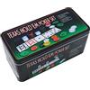 ELAELA Set da poker scatola di metallo, 200 fiches da poker, 2 coperture, pulsante per spedizioniere, cieco piccolo, grande cieco, tappetino da gioco