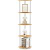 Furinno Libreria ad Angolo Beech and White 5 livelli