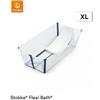 Stokke Flexi Bath vaschetta da bagno pieghevole X-Large con supporto Newborn omaggio - Transparent Blue