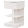 BAKAJI Comodino Mobiletto Moderno 1 Cassetto e 2 Ripiani Salvaspazio Bianco 39x39x65cm