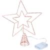 BAKAJI Puntale Natalizio a Batteria Forma Stella 30 LED Bianco Caldo Albero di Natale