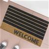 BAKAJI Tappeto Zerbino Rettangolare Welcome In Fibra Di Cocco 60 x 40 cm Beige e Nero