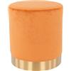 Shally Dogan Pouf Poggiapiedi in Velluto Terracotta Struttura Legno 31x31x38 cm Base dorata Metallo