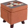 STAKMANN Pouf Contenitore in Tessuto Multiuso Poggiapiedi Sgabello Baule Colore Arancione