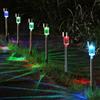 BAKAJI 10 Lampade Giardino Ricarica Solare Paletti Solari LED Luce RGB Cambio Colore