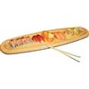 BAKAJI Tagliere Ovale 52x14cm in Legno di Faggio Con Bordo per Sushi Salumi Formaggi
