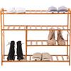 BAKAJI Scarpiera Scaffale Libreria Casa 5 Ripiani Legno Bambu 80x26x69cm Ingresso Casa