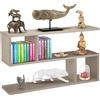 BAKAJI Libreria Bassa Design Moderna Scaffale 5 Ripiani 80x20x50cm Casa Ufficio Beige