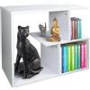 BAKAJI Libreria Tavolino Divano Design Moderno 5 Ripiani 60x30x50cm Casa Ufficio Bianco