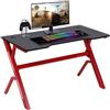 BAKAJI Scrivania Gaming Porta Pc Computer in Metallo e Legno MDF Tappetino Mouse Pad
