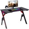 BAKAJI Scrivania Gaming Porta Pc Computer con Luci LED RGB e Tappetino Mouse Pad 80x30