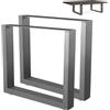 BAKAJI 2x Gambe Piedi Tavolo Tavolino Panca Panchina 64x40 Metallo Design Moderno Grigi
