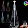 BAKAJI Albero Natale Luminoso 220 cm con 324 LED RGB App Smart Control Luci per Esterno