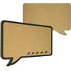 BAKAJI Bacheca in Sughero Forma Fumetto con Cornice Nera da Parete 44x29x1 cm