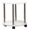 BAKAJI Tavolo Tavolino Salotto con 4 Ruote Carrello Carrellino Legno MDF Bianco