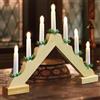 BAKAJI Candelabro Avvento Natalizio Elettrico Led 7 Candele di Natale Colore Legno