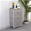 BAKAJI Cassettiera Armadietto con 3 Ripiani Tessuto Grigio Chiaro e Bianco 75x46x30cm
