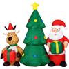 BAKAJI GONFIABILE ALBERO NATALIZIO BABBO NATALE E RENNA LUCI A LED 150CM AUTOGONFIABILE