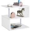 BAKAJI Libreria Tavolino Caffe Divano Design Moderno 3 Ripiani Casa Ufficio Bianco