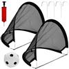 BAKAJI Set 2 Porte da Calcio Pop-Up Pieghevoli Bambini con Pallone e Custodia 120x86cm