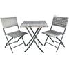 BAKAJI Set Pieghevole Tavole e Sedie Arredo Giardino Simil rattan x Esterno Polyrattan