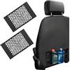 BAKAJI 2x Tasca Portaoggetti Sedile Auto 40x25cm Rete Elastica Flessibile a Strappo