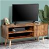 BAKAJI Mobile TV Porta Televidore Legno 2 Ripiani + Anta Design Moderno Industriale