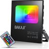 BAKAJI Faro LED RGB 30W Luce Atmosfera Faretto Proiettore Esterno Slim IP65 Telecomando
