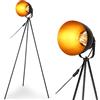BAKAJI Lampada Piantana Terra Design Moderno Industriale Metallo Luce E27 Nero oro