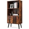 BAKAJI Mobile Libreria 2 Ripiani + Anta Mobiletto Legno Design Moderno Industriale Casa