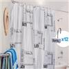 BAKAJI Tenda Doccia Vasca In Vinile Con Ganci Decorati Impermeabile 180x180cm 4 Modelli