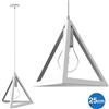 BAKAJI Lampadario Lampada Sospensione Piramide 25cm Design Moderno Paralume Bianco
