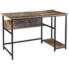 BAKAJI Scrivania con Mensola Libreria Tavolo Porta PC Computer Metallo Legno 120x60x76