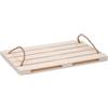 BAKAJI Vassoio Tagliere Forma Pedana Pallet in Legno con Manici Corda Aperitivo 36x24cm