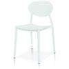 Set di 4 sedie BANG LAMPHU in polipropilene bianco schienale ovale