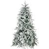 Albero di Natale artificiale innevato Toscana slim verde H 210 cm x Ø 75 cm