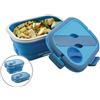 MACOM Space Lunch To Go 864 Scaldavivande Elettrico a Riscaldamento rapido Pieghevole salvaspazio, 35 W, Smalto, Blu/Bianco