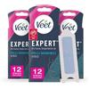 Veet Expert Strisce Depilatorie Viso, Ceretta per Pelli Sensibili con Olio di Mandorla, Dermatologicamente Testate, 36 Strisce (3x12 Strisce) + 6 Salviette Post-Epilazione con Olio D'Argan