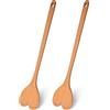 Fisura - Originale cucchiaio a forma Set di 2 spatole per cucinare. Cucchiaio in legno di faggio. Accessori da cucina resistenti al calore. (Cuore)
