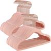 SONGMICS Grucce Appendiabiti Bambini, Set di 50 Grucce Salvaspazio con Ganci Girevoli a 360° Color Oro Rosa, in Velluto Antiscivolo per Armadio Cameretta, Rosa Pastello CRF027P01