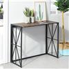 BAKAJI Tavolo Console Pieghevole Tavolino Design Moderno Industriale Metallo Legno